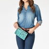 ADBG1506 American Darling Western Leather Card Holder Bag with Hand-Tooled Floral Carved Detail