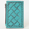 ADBG1506 American Darling Western Leather Card Holder Bag with Hand-Tooled Floral Carved Detail
