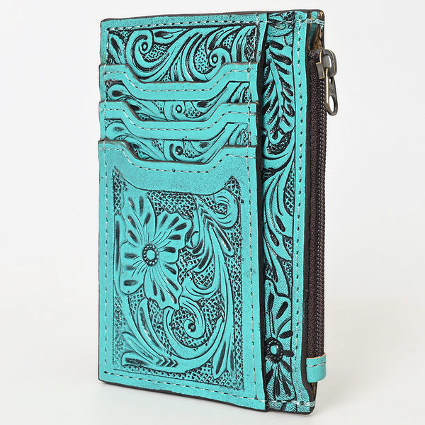 ADBG1506 American Darling Western Leather Card Holder Bag with Hand-Tooled Floral Carved Detail
