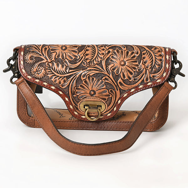 ADBG1507 American Darling Hand-Tooled Western Leather Clear Bag Genuine Tooled Floral Crossbody