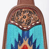 ADBG1510 American Darling Western Leather Sling Bag with Hand-Tooled Floral & Saddle Blanket Panel