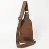 ADBG1510E American Dalring Hair-On Cowhide Western Leather Sling Bag Hand-Tooled Genuine Leather Crossbody