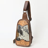 ADBG1510E American Dalring Hair-On Cowhide Western Leather Sling Bag Hand-Tooled Genuine Leather Crossbody