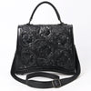 ADBG1517 American Darling Western Leather Messenger Bag with Hand-Tooled Floral Detailing