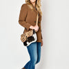 ADBG1518 American Darling Western Leather Crossbody Bag with Hand-Tooled Floral Detailing and Premium Genuine Leather Hair-On Accents
