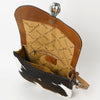 ADBG1518 American Darling Western Leather Crossbody Bag with Hand-Tooled Floral Detailing and Premium Genuine Leather Hair-On Accents