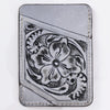 ADCCG108 Hand-Tooled Leather Card Holder - Western Floral Slim Vertical Wallet