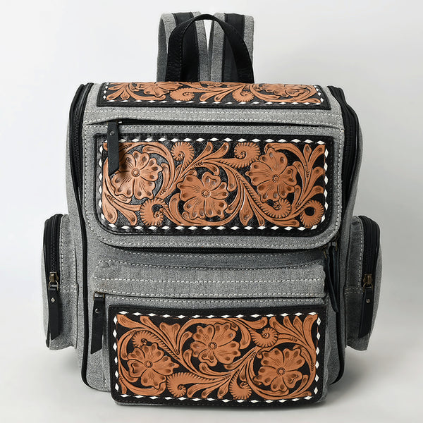 OHG192 Backpack Hand TooledGenuine western Leather women bag