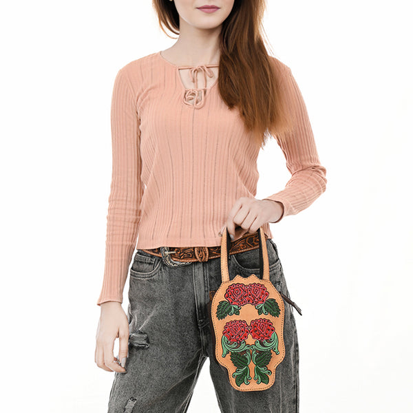 ADBGA570 American Darling Hand Tooled Floral Carved Leather Tote Bag