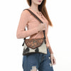 ADBGA571 American Darling Hand Tooled Floral Carved Hair-On Cowhide Small Cross body Bag
