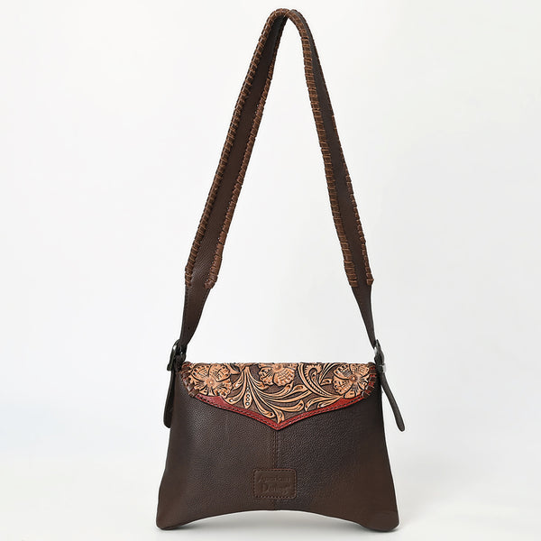 ADBGA571 American Darling Hand Tooled Floral Carved Hair-On Cowhide Small Cross body Bag
