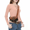 ADBGA572 American Darling Tooled Leather & Cowhide Belt Bag with Buckle Detail