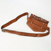 ADBGA572 American Darling Tooled Leather & Cowhide Belt Bag with Buckle Detail