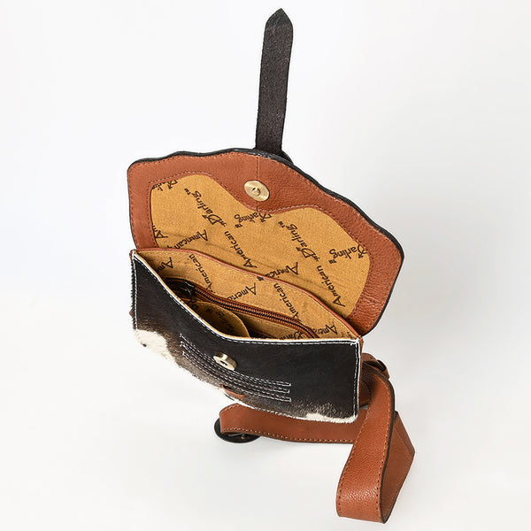 ADBGA572 American Darling Tooled Leather & Cowhide Belt Bag with Buckle Detail