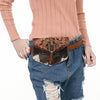 ADBGA572 American Darling Tooled Leather & Cowhide Belt Bag with Buckle Detail