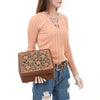 ADBGA573 American Darling Tooled Leather Jewelry Case Genuine Western Cowgirl Organizer