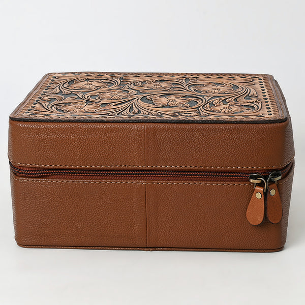 ADBGA573 American Darling Tooled Leather Jewelry Case Genuine Western Cowgirl Organizer