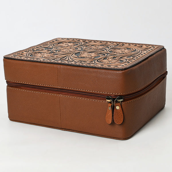 ADBGA573 American Darling Tooled Leather Jewelry Case Genuine Western Cowgirl Organizer