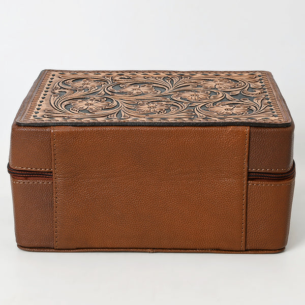 ADBGA573 American Darling Tooled Leather Jewelry Case Genuine Western Cowgirl Organizer