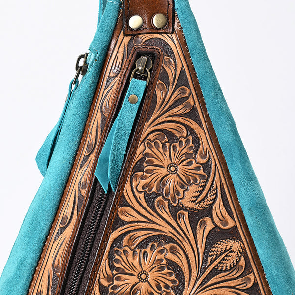 ADBGA578 American Darling Hand Tooled Floral Carved Genuine Leather Sling Bag