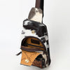 ADBGA579 American Darling Hair-On Cowhide Leather Sling Bag with Hand-Tooled Pocket