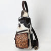 ADBGA579 American Darling Hair-On Cowhide Leather Sling Bag with Hand-Tooled Pocket