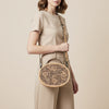 ADBGZ865 Round Tooled Leather Canteen Bag Floral Engraved Western Circle Purse | American Darling