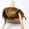 ADBGZ868 Hand-Tooled Tan Leather Structured Messenger Bag Western Floral Purse | American Darling