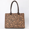 ADBGA583 American Darling Hand Tooled Floral Carved Braided Genuine Leather Tote Bag