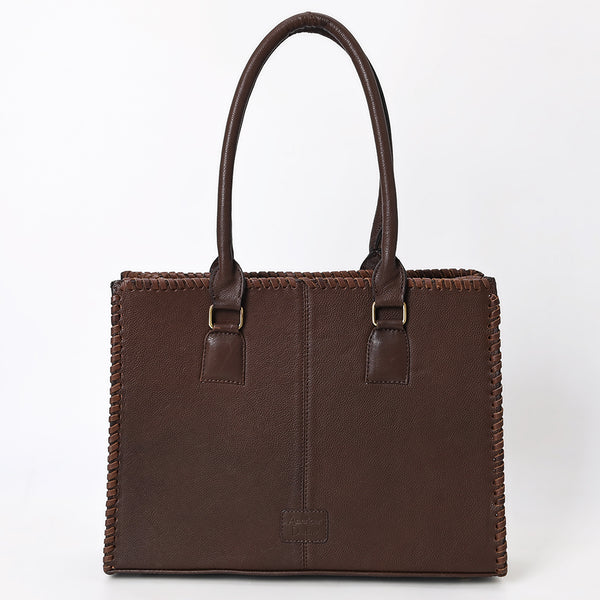ADBGA583 American Darling Hand Tooled Floral Carved Braided Genuine Leather Tote Bag