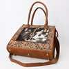 ADBGA584 American Darling Hand-Tooled Genuine Leather & Cowhide Western Tote Bag