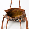 ADBGA584 American Darling Hand-Tooled Genuine Leather & Cowhide Western Tote Bag