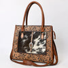ADBGA584 American Darling Hand-Tooled Genuine Leather & Cowhide Western Tote Bag