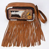 ADBG1524 American Darling Western Leather Fanny Pack Tooled Floral and Hair-on Cowhide