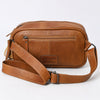 ADBG1524 American Darling Western Leather Fanny Pack Tooled Floral and Hair-on Cowhide