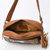 ADBG1524 American Darling Western Leather Fanny Pack Tooled Floral and Hair-on Cowhide