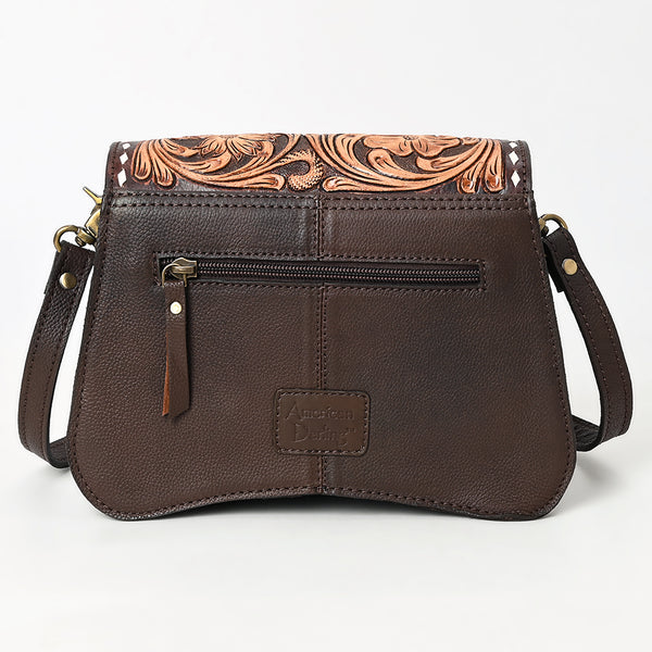 ADBGA587 American Darling Tooled Genuine Leather Western Crossbody Bag-Floral Design for Women