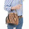 ADBGA589 American Darling Hand Tooled Floral Carved Genuine Leather Bucket Bag
