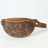 ADBG1531 American Darling Western Leather Fanny Pack with Hand-Tooled Floral Design Genuine Full-Grain Leather