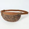 ADBG1531 American Darling Western Leather Fanny Pack with Hand-Tooled Floral Design Genuine Full-Grain Leather