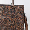 ADBG1532 American Darling Western Leather Tote Bag with Hand-Tooled Floral Design Genuine Full-Grain Leather