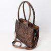ADBG1532 American Darling Western Leather Tote Bag with Hand-Tooled Floral Design Genuine Full-Grain Leather