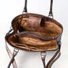 ADBG1532 American Darling Western Leather Tote Bag with Hand-Tooled Floral Design Genuine Full-Grain Leather