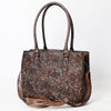 ADBG1532 American Darling Western Leather Tote Bag with Hand-Tooled Floral Design Genuine Full-Grain Leather