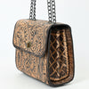 ADBG1534 American Darling Western Leather Small Crossbody Bag with Hand-Tooled Floral Design Genuine Leather