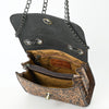 ADBG1534 American Darling Western Leather Small Crossbody Bag with Hand-Tooled Floral Design Genuine Leather