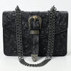 ADBG1535 American Darling Western Leather Small Crossbody Bag with Hand-Tooled Floral Design & Chain Strap
