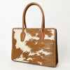 ADBGM301 Cowhide Leather Tote - Structured Western Handbag with Braided Trim