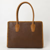 ADBGM301 Classic Western Leather Tote - Structured Caramel-Trimmed Handbag with Braided Edge