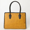 ADBGM301 Classic Western Leather Tote - Structured Caramel-Trimmed Handbag with Braided Edge